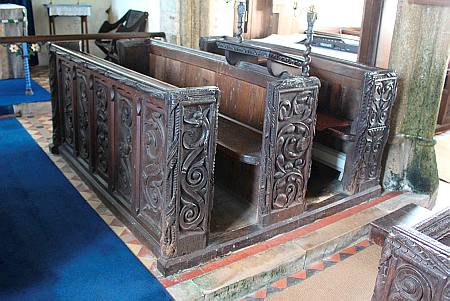 Newton St Petrock - Detail of Bench End Carvings.
